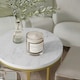 image 5 of Set Of 3 Gold Nesting Tables With Faux Marble Top White