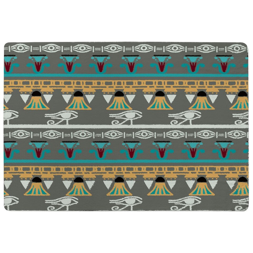 image 1 of Tribal art, Egyptian vintage ethnic silhouettes (Rug) Multi | Small: 60x110cm