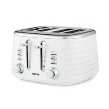 GEEPAS 4-Slice 'Diamond' Bread Toaster White