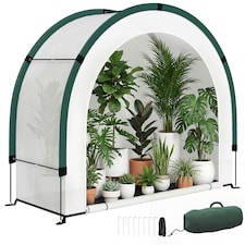 Outsunny Foldable Small Greenhouse, Mini Greenhouse with PE Base, Green | Green | Green