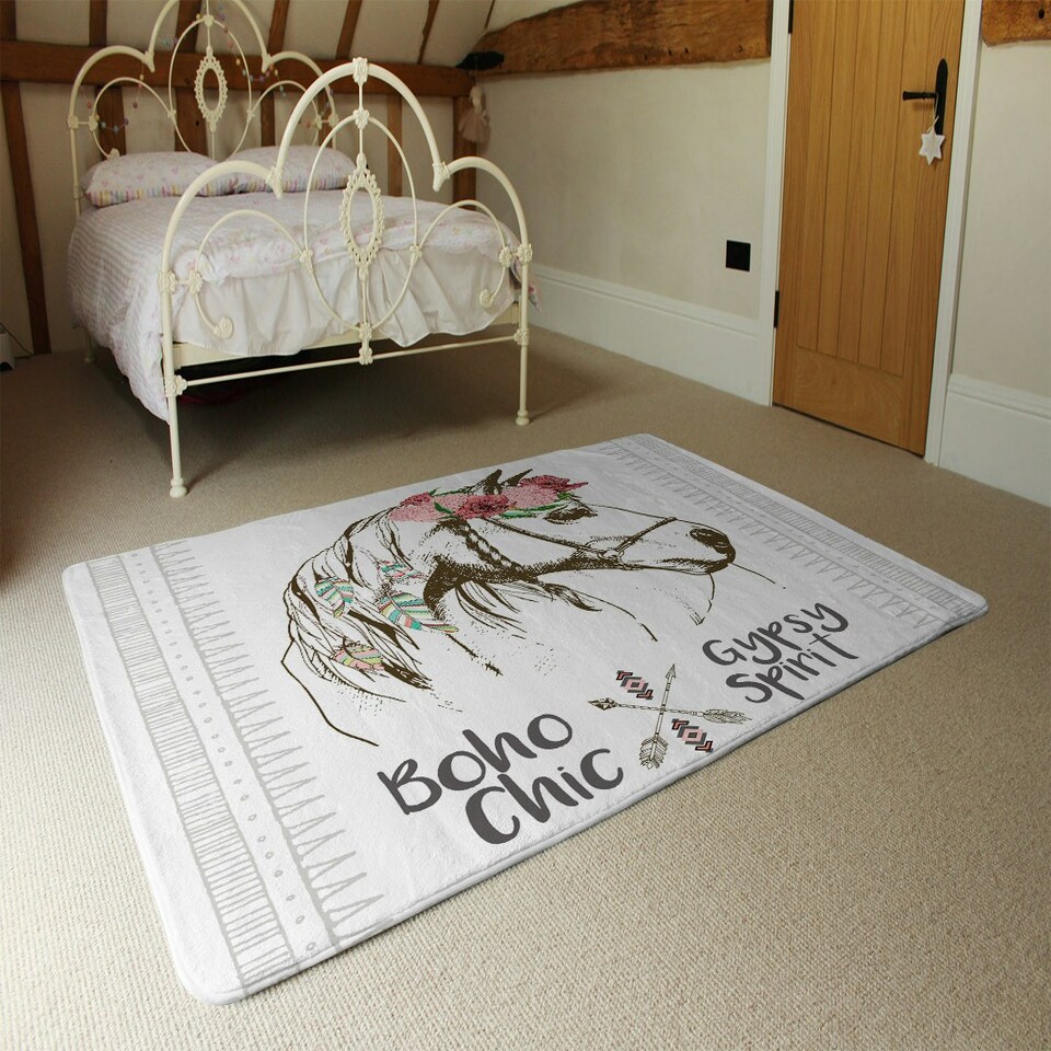 image 1 of horse with flower Chic (Rug) Multi | XL: 160x230cm