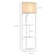 image 7 of HOMCOM Corner Modern Floor Lamp with Shelves for Living Room, Bedroom, White