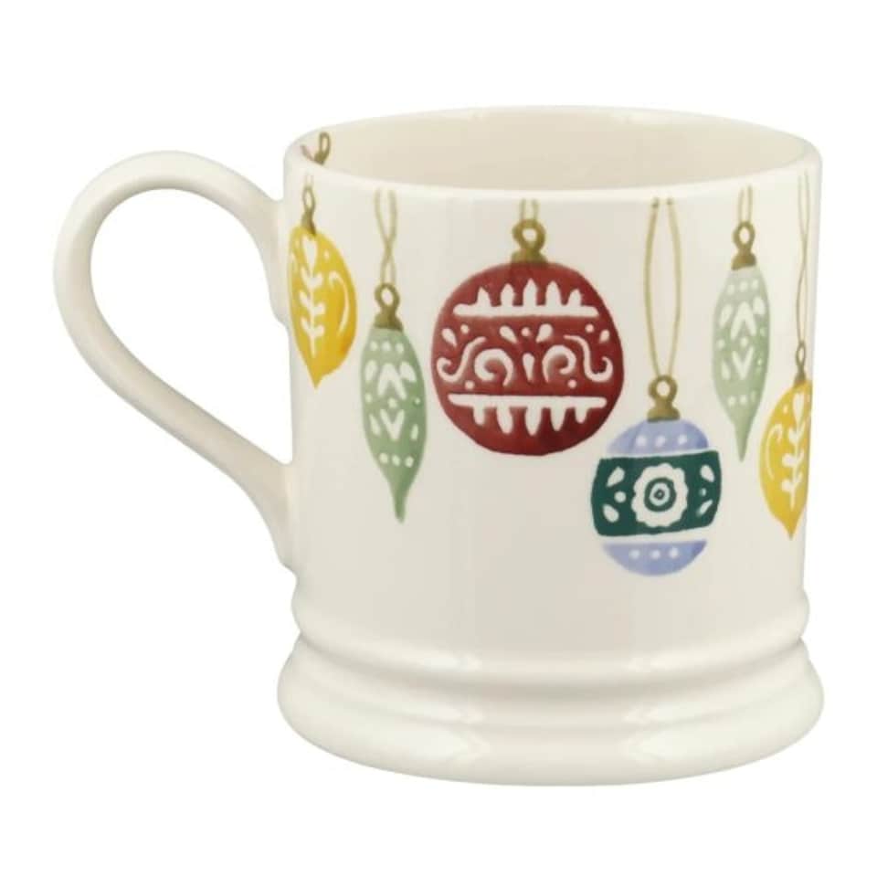 image 1 of Mug: 1 x 470ml Emma Bridgewater Baubles Pint Mug, Ceramic White