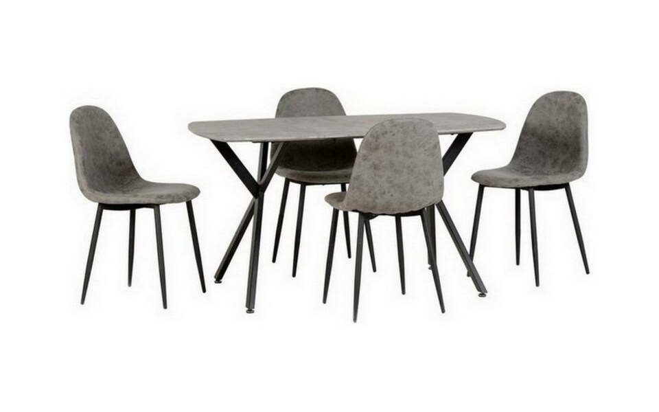 image 1 of Athens Chair (Box of 2) - L55 x W44.5 x H85.5 cm - Grey Faux Leather | Grey