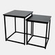 image 6 of OHS 2 Piece Wood Top Modern Home Decor Side End Coffee Nest Of Tables White | Marble
