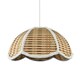 image 2 of Vintage Victorian Rattan Pendant Shade with White Embroidered Trim Brown