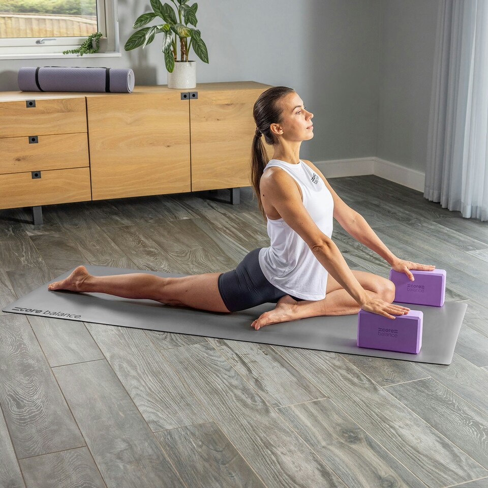 image 1 of Foam Yoga Bricks & Strap - Purple