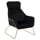 image 2 of Interiors by Premier Black Velvet Armchair, Easy Care Velvet Accent Armchair, Indoor Dining with Velvet Bedroom chair