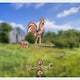 image 2 of Bantam Rooster Farmhouse Copper Weathervane - Steel - L47 x W47 x H86.6 cm