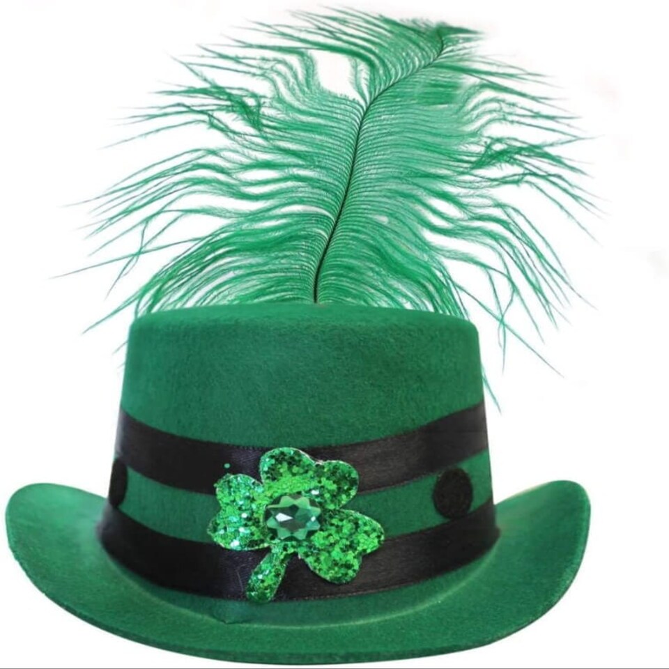 image 1 of St Patricks Day Dress with Irish Boa and Hat Green | S