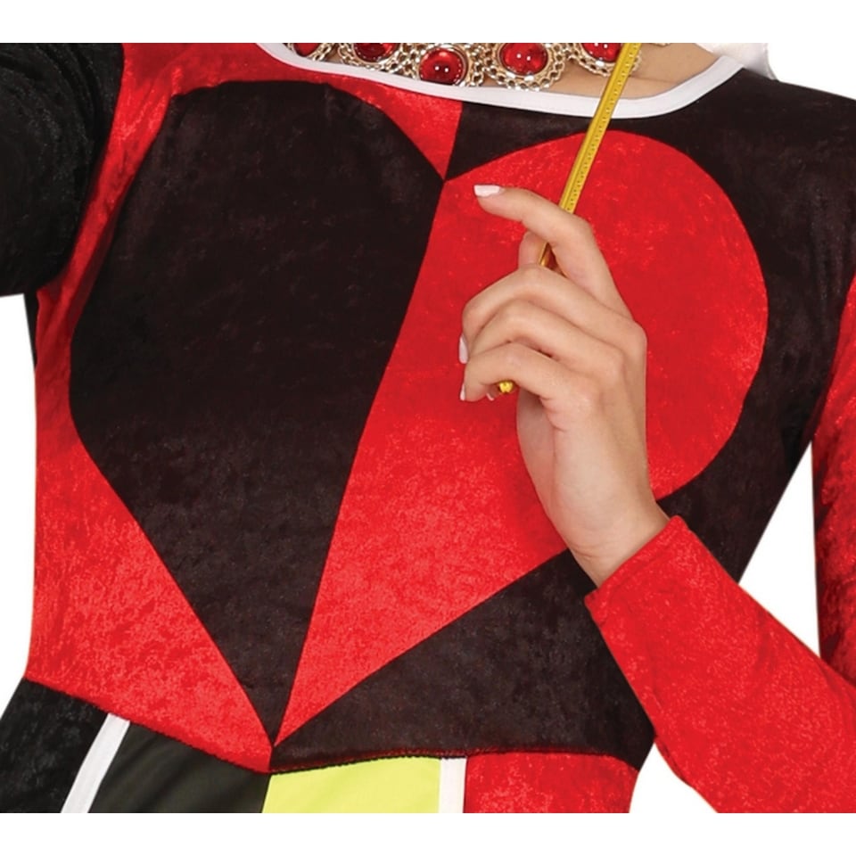 image 1 of Fiestas Guirca Womens/Ladies Queen Of Hearts Costume Dress | Red | Red/Black | L | 1
