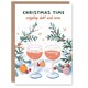 image 1 of Crippling Debt And Wine Time Funny Blank For Him Or Her Art Christmas Card