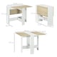 image 3 of HOMCOM Folding Dining Table, Drop Leaf Table for Small Space, Kitchen, Space-Saving, Oak & White