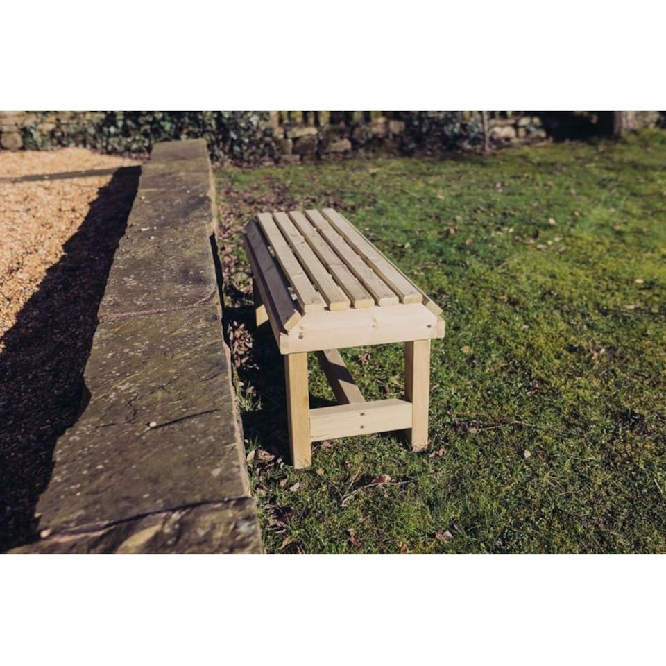 image 1 of Churnet Backless Garden Bench - Timber - L39 X W99.5 X H43 cm - Fully Assembled Brown