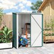 image 9 of Outsunny 5ft x 3ft Lean to Garden Shed, Metal Outdoor Storage Shed with Single Lockable Door, Tool Storage Shed for Garden, Patio, Green