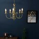 image 1 of ValueLights Memphis Twist Antique Brass Gold Chandelier and E14 Candle LED 4W Cool White 6500K Bulb