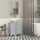image 2 of kleankin Bathroom Pedestal Under Sink Cabinet with Adjustable Shelf, Grey Grey