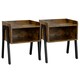 image 1 of Yaheetech 2pcs Industrial End Tables with Storage Compartments