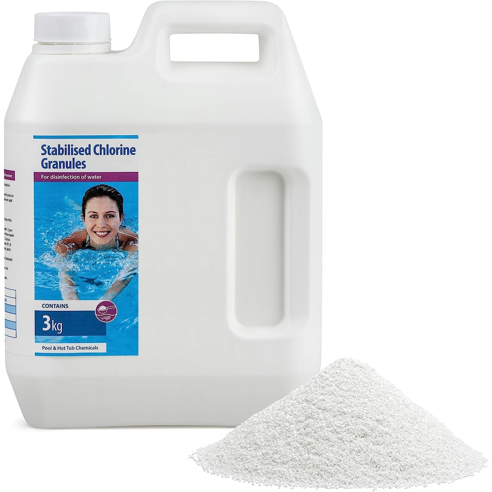 image 1 of CLEARWATER 3KG CHEMICAL CHLORINE GRANULES SWIMMING POOL SPA HOT TUB FOR CLEANING