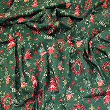 Green 100% Cotton Fabric for Bag Making, Dressmaking, Quilting, 135cm / 53" Wide - per metre