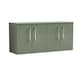 image 1 of Level 1200mm Wall Hung 4 Door Vanity Unit with Worktop - Satin Green