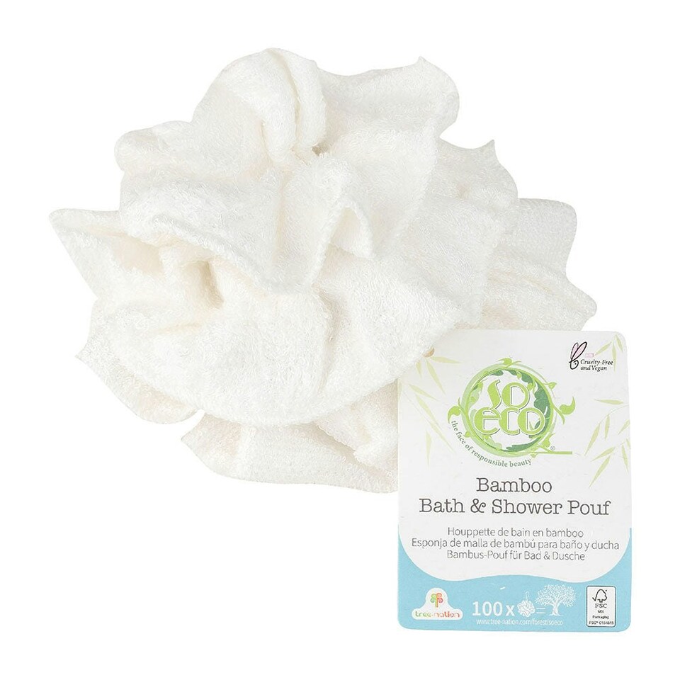 image 1 of So Eco Bamboo Bath & Shower Pouf