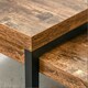 image 2 of Set Of 2 Nesting Tables Industrial Rustic Brown Brown