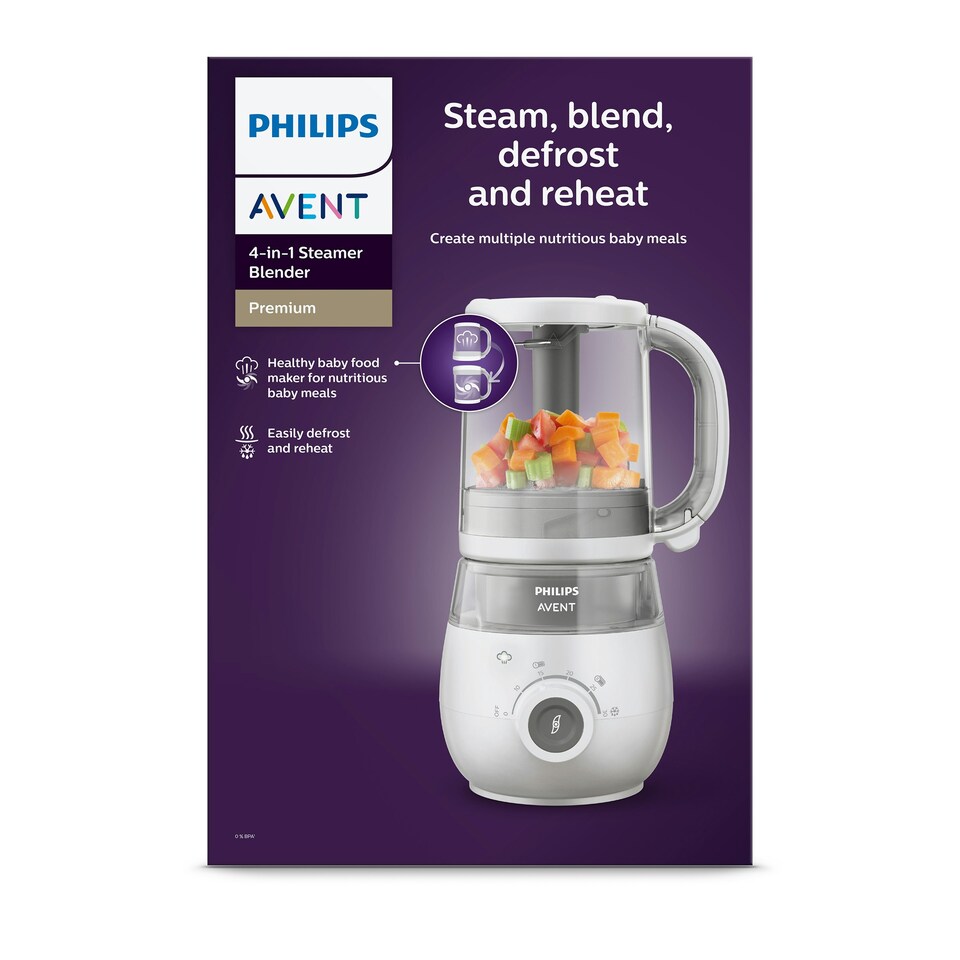 image 1 of Philips Avent SCF883/02 Premium 4-in-1 Baby Food Steamer and Blender