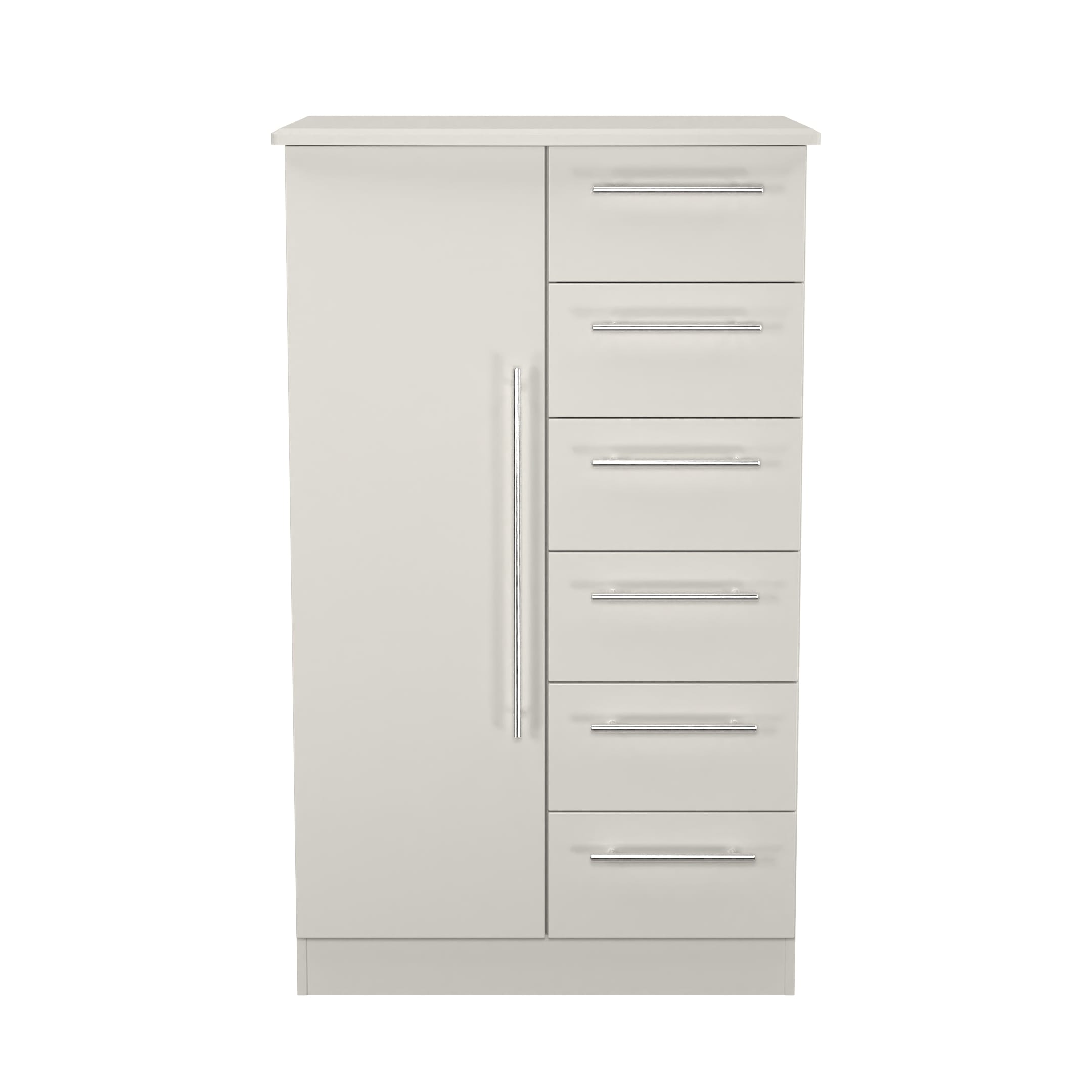 Carlton 1 Door 5 Drawer Childrens Wardrobe in Grey Matt