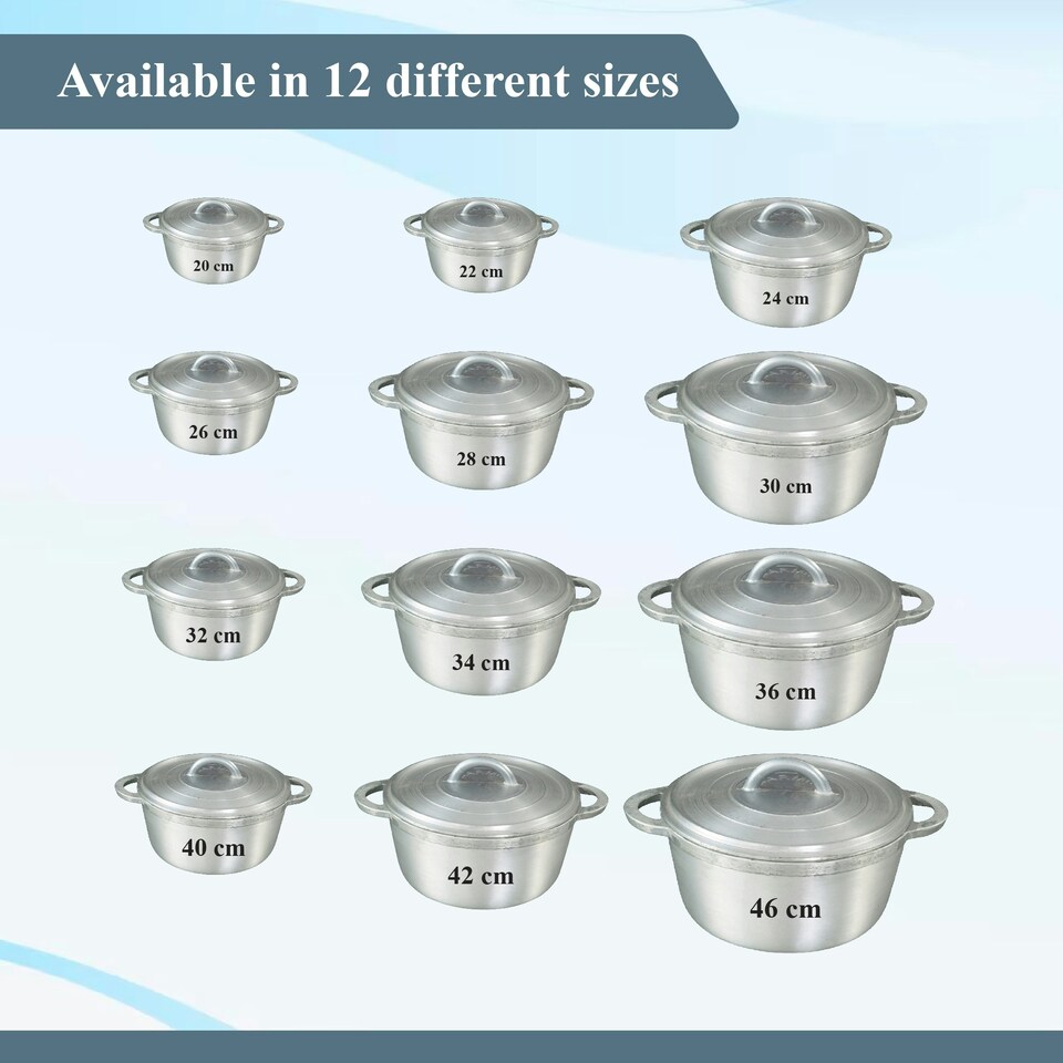 image 1 of Buckingham Grounded Aluminium Dutch Oven Pot Casserole Dish  28 cm / 6 Litre Silver