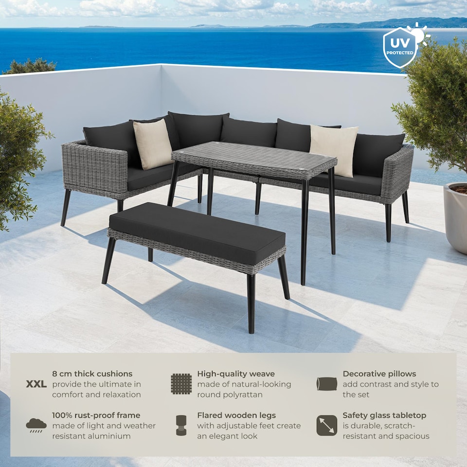 image 1 of Rattan lounge set with aluminum frame, Pula