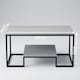 image 4 of Alivio Modern Coffee Table with Metal Frame & Shelves Storage (Grey)