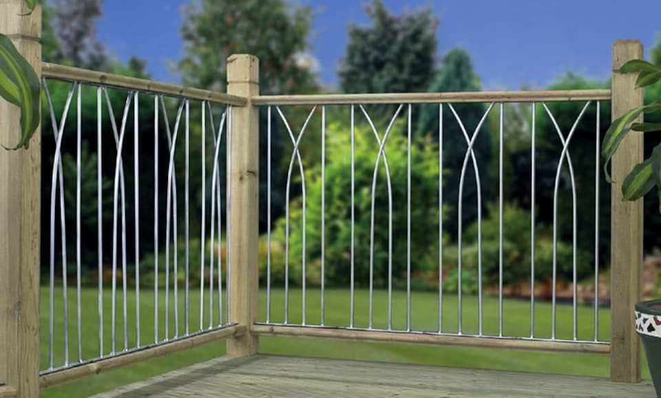 image 1 of Plaza Decking Fence Panels (Pack of 2) - Solid Steel - FIts Gap of 280 mm x 770 mm High - Electro Galvanised/Black Powder Coated | Black | 1
