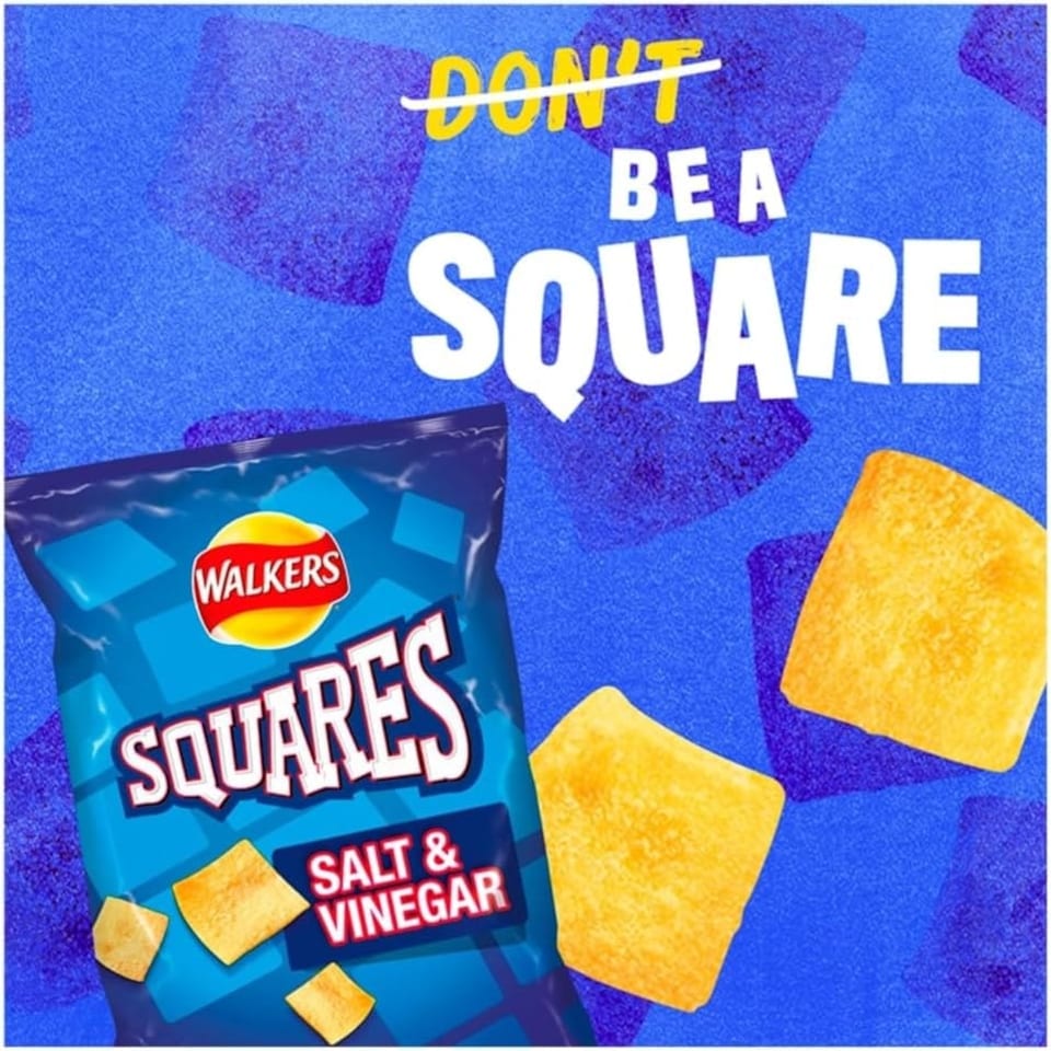 image 1 of Walkers Squares Salt & Vinegar Snacks Crisps 27.5g (Case of 32)