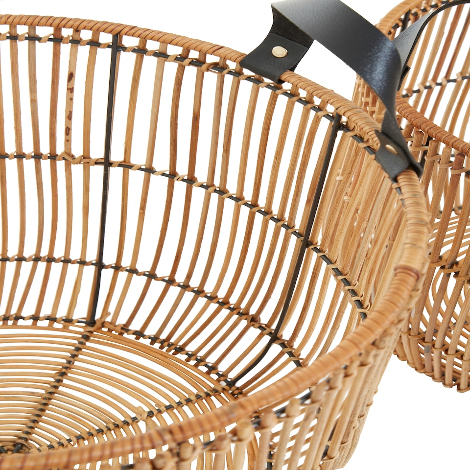 image 1 of Batu Set Of 2 Natural Rattan Baskets Brown