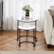 image 7 of Vida Designs Brooklyn Round Nest of Tables 2 Piece Set Nesting Sofa Bedside Side Table, Marble