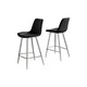 image 1 of Furniturebox Pesaro Bar Chair Black Velvet Silver Legs x 2