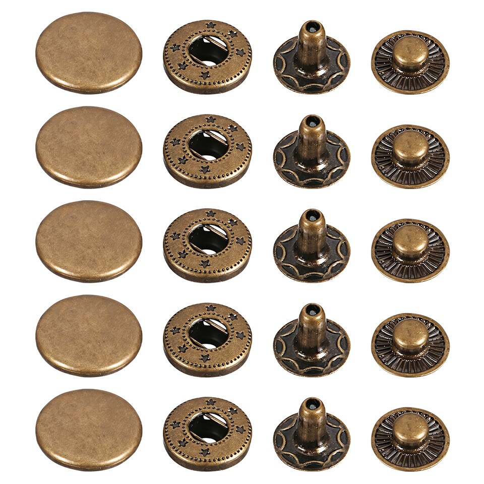 image 1 of 17mm S Spring Press Studs 4-Part, Durable & Lightweight - 10pcs