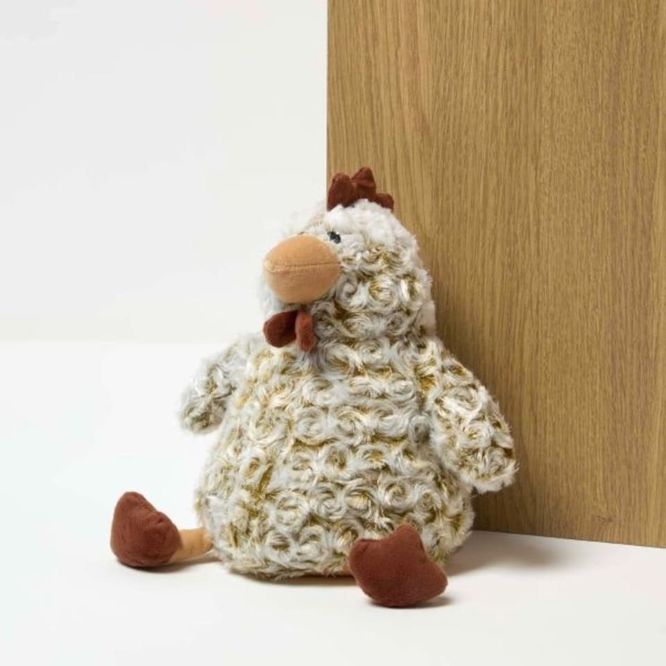 image 1 of Homescapes Luxury Fabric Chicken Doorstop Set of 2