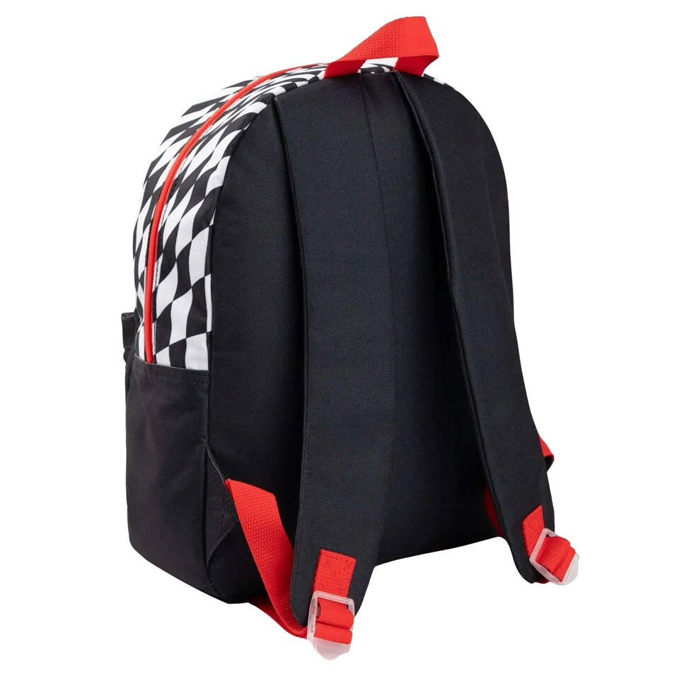 image 1 of Hot Wheels Checkerboard Flame Backpack Set - Black/Red - One Size