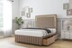 image 4 of Sloomy Boston Gold Mink Plush Divan Bed Base 2 Drawers Left Side With 26 Inch Strutted Headboard & 12 Inch Matching Footboard | Brown | Mink | King | 1