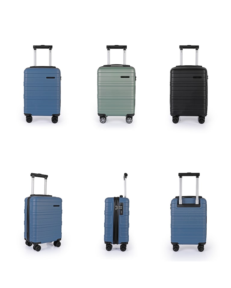 image 1 of Hard Shell Cabin Luggage 40x30x20 Carry On Suitcase TSA Lock | Blue | Harbour Blue | Cabin Bag