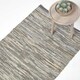 image 1 of Homescapes Denver Leather Woven Rug Grey - 150 x 240 cm | Grey | Grey