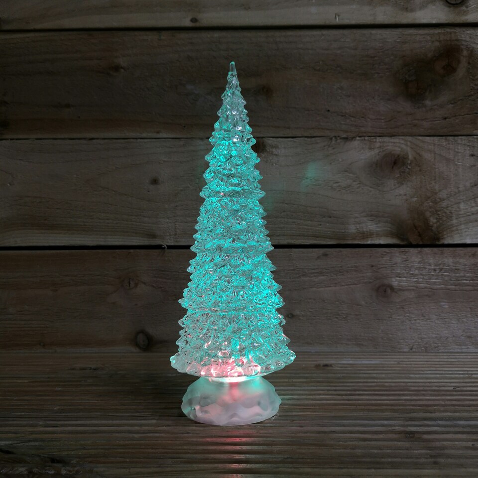 image 1 of 30cm Dual Power Water Spinner Christmas Tree with Timer & Colour Changing LED's