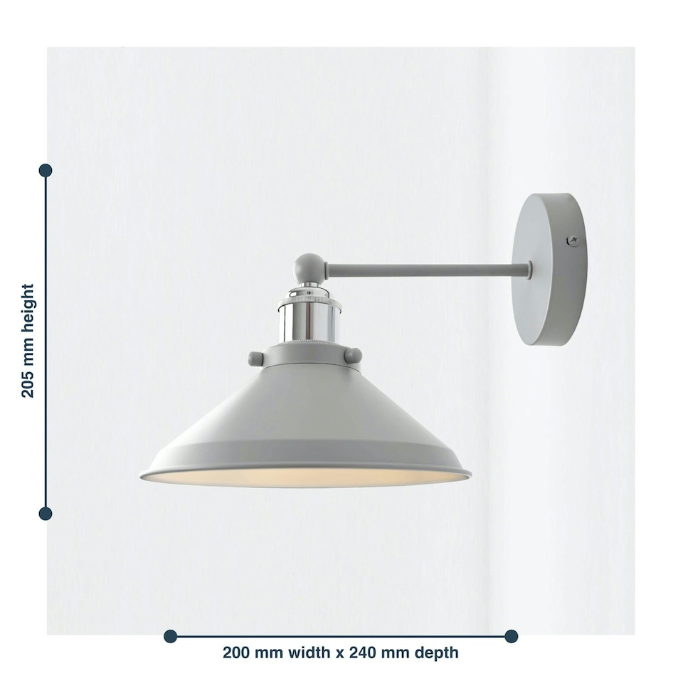 image 1 of First Choice Lighting Maxwell Flint Grey Chrome Wall Light Grey | Chrome