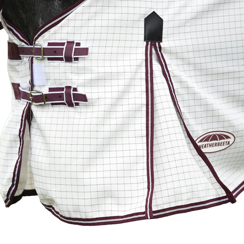 image 1 of Weatherbeeta Hybrid Seasons Combo Neck Horse Fly Rug - White/Maroon - 7´