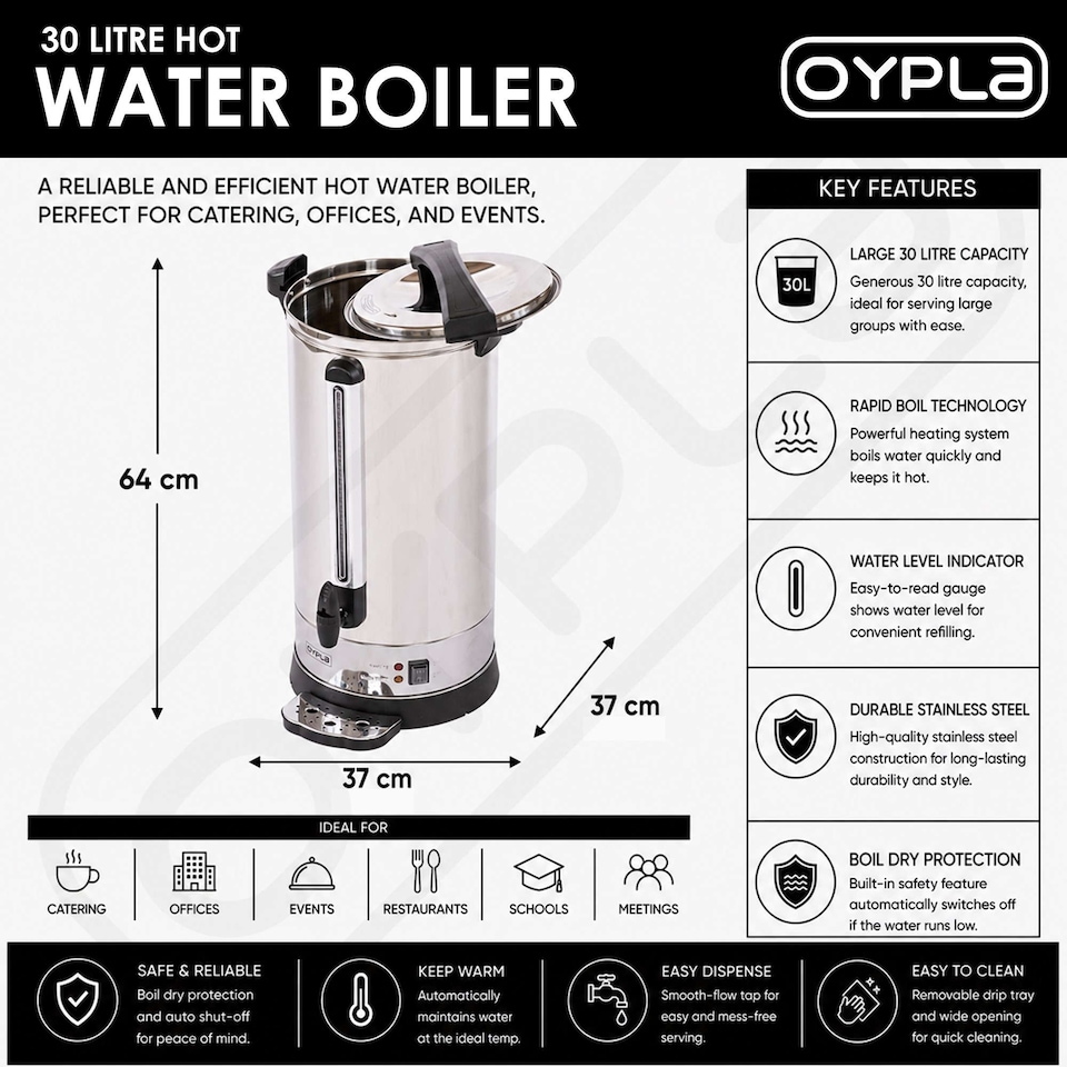 image 1 of 30L Catering Hot Water Boiler Tea Urn Coffee