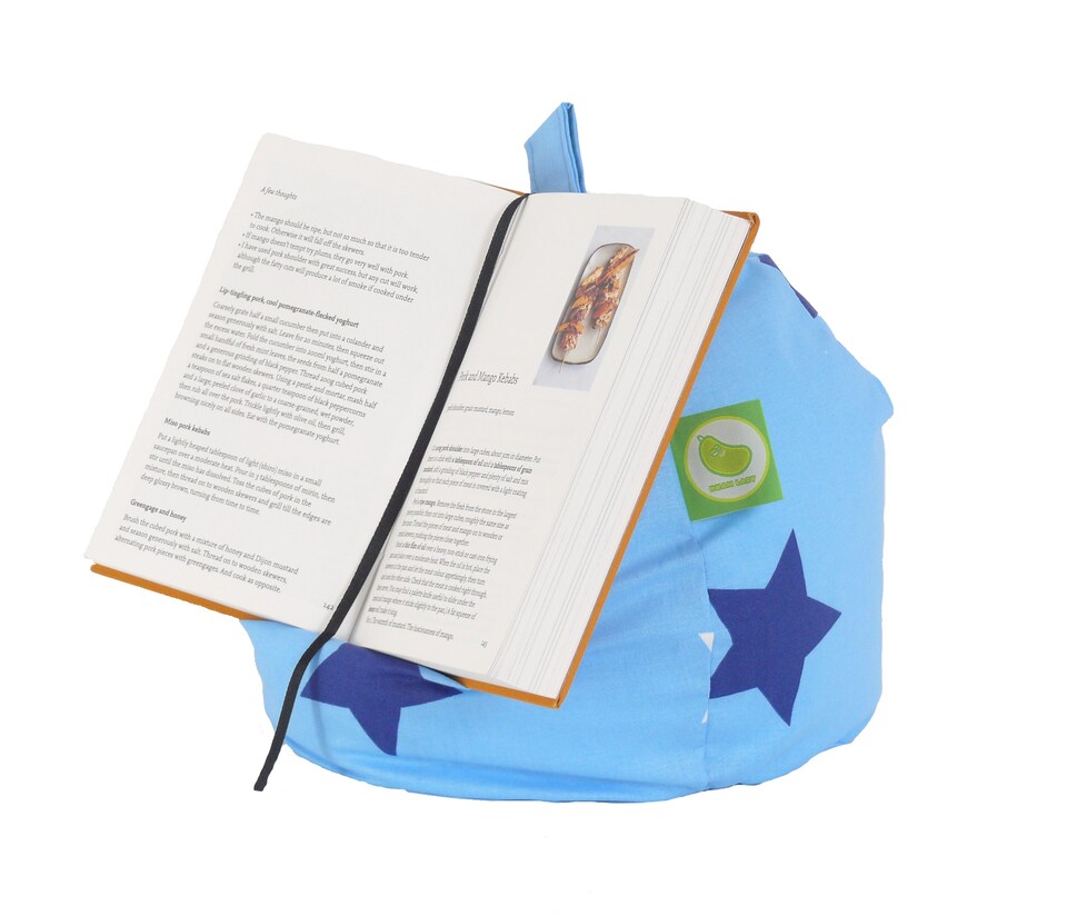 image 1 of Bean Lazy Blue Stars Tablet eReader and Book Mini Bean Bag