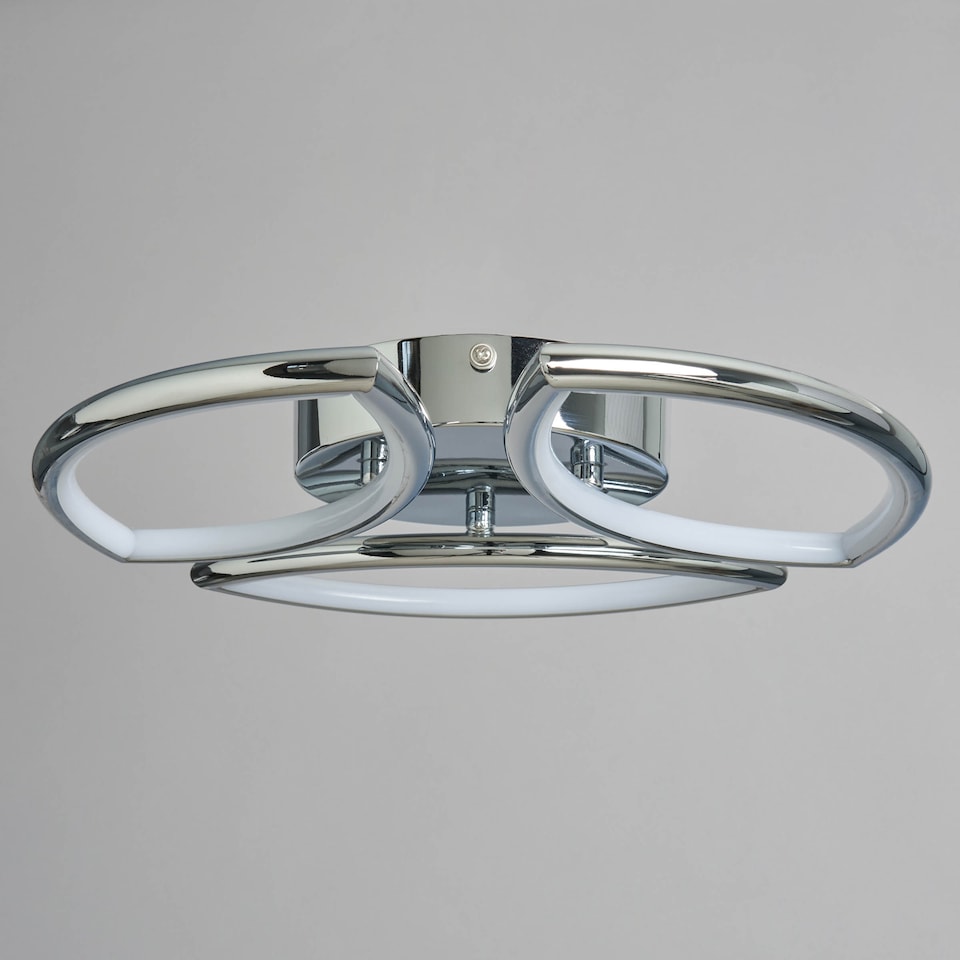 image 1 of BHS Karly LED Bathroom Flush Ceiling Light, Chrome
