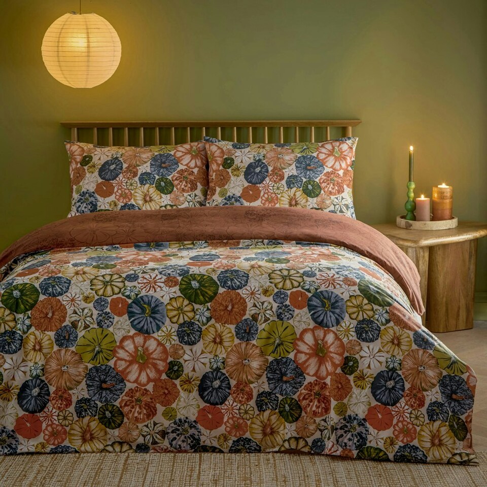 image 1 of furn. Picking Patch Pumpkin Double Duvet Cover Set